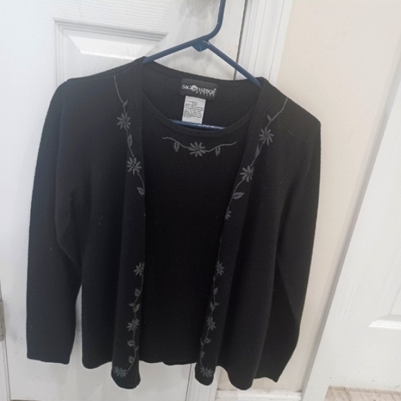 Sag Harbor Tops - Sag Harbor black Sweater petite